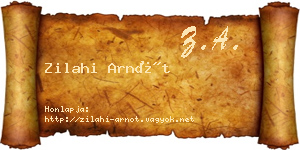 Zilahi Arnót névjegykártya